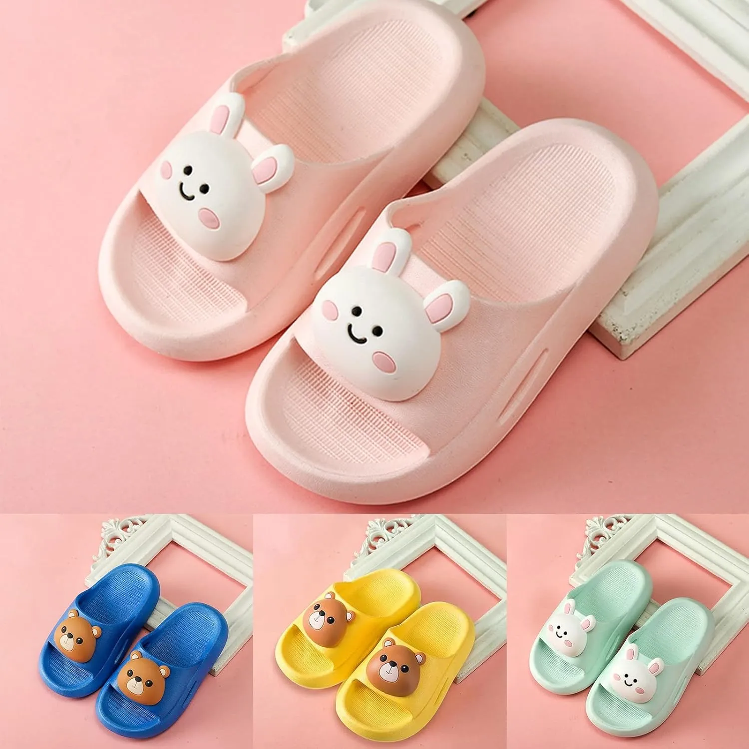 Boys Girls Cloud Slide Sandals Non-slip Comfy Cushioned Thick Sole Shower Pool Slippers Beach Baby Fuzzy Slippers