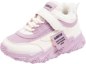 Boys Girls Winter Warm Shoes Cozy Fleece Snow Boots Warm Winter Boot Faux Fur Lined Outdoor Ankle Boots Hiking Shoes