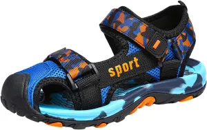 Boys Hiking Sandals Camouflage Closed-Toe Outdoor Athletic Sport Beach Casual Sandals for Kid Memory Foam Shoe