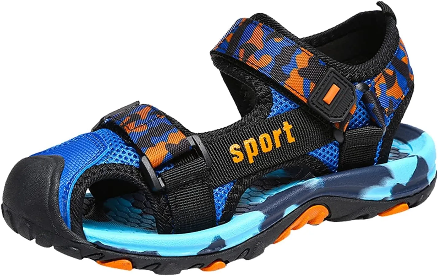 Boys Hiking Sandals Camouflage Closed-Toe Outdoor Athletic Sport Beach Casual Sandals for Kid Memory Foam Shoe