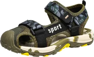 Boys Hiking Sandals Camouflage Closed-Toe Outdoor Athletic Sport Beach Casual Sandals for Kid Memory Foam Shoe