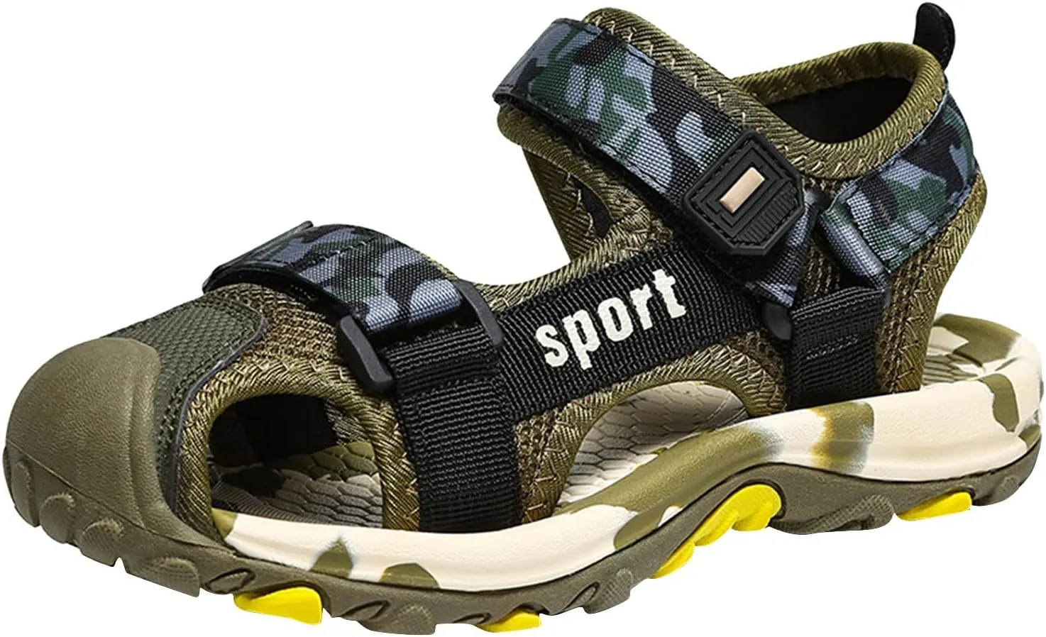 Boys Hiking Sandals Camouflage Closed-Toe Outdoor Athletic Sport Beach Casual Sandals for Kid Memory Foam Shoe