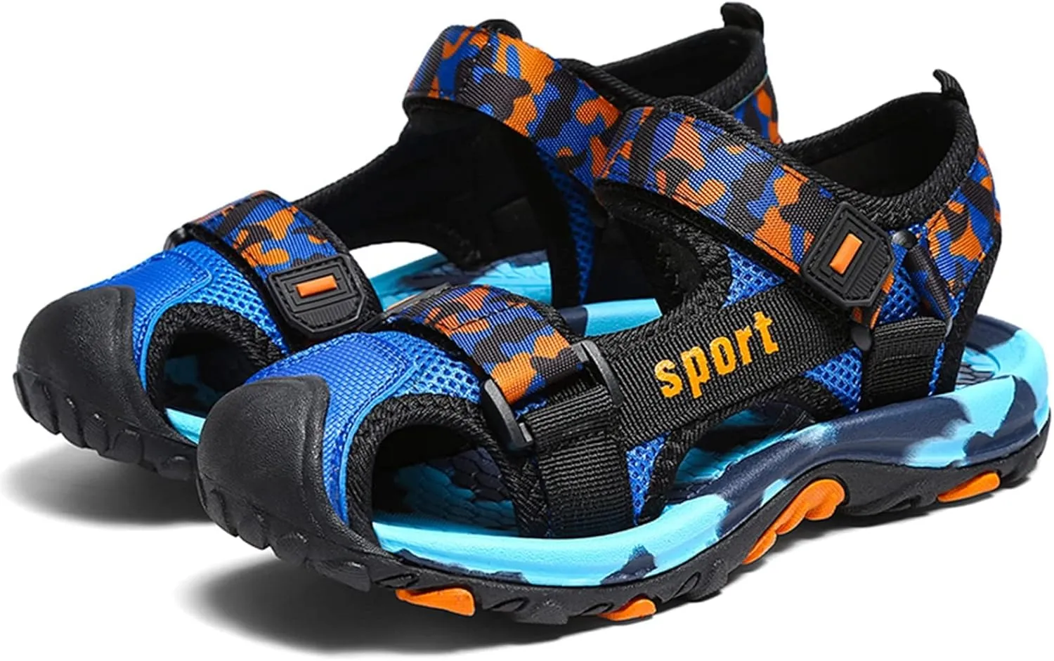 Boys Hiking Sandals Camouflage Closed-Toe Outdoor Athletic Sport Beach Casual Sandals for Kid Memory Foam Shoe