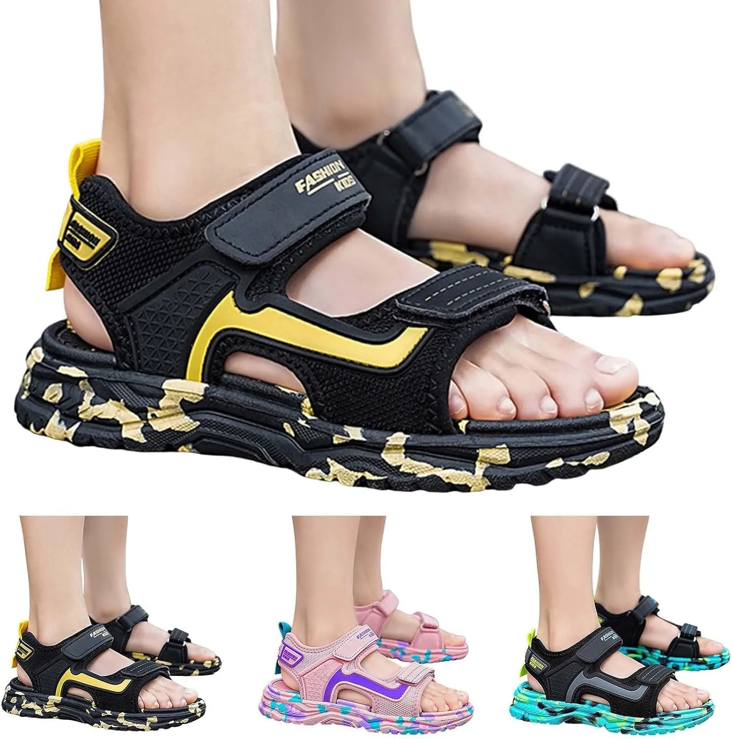 Boys Sandals Camouflage Print Kids Fashion Sport Sneakers Outdoor Athletic Casual Sandals Summer Open Toe Shoes