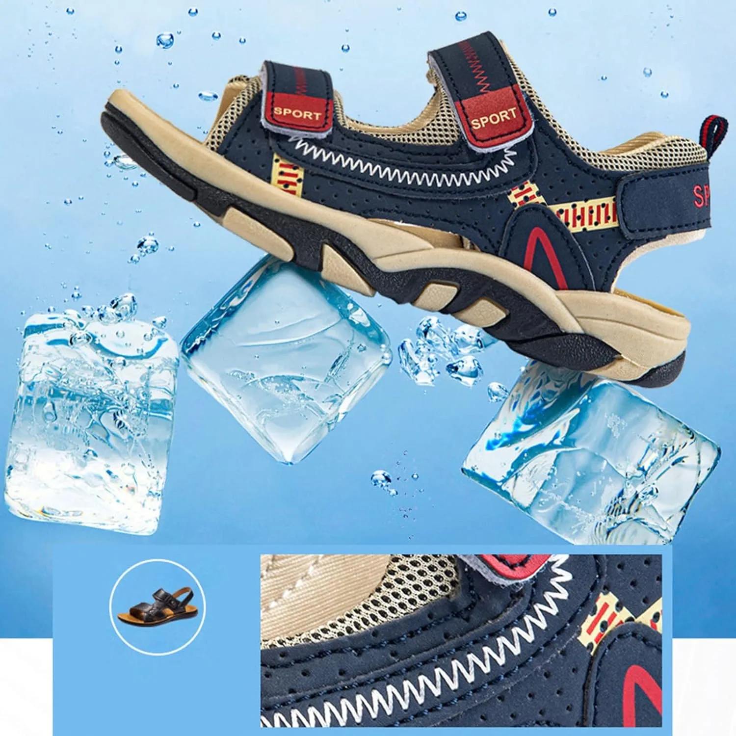 Boys Sport Sandals Open Toe Outdoor Hiking Athletic Walking Shoes for 2025 Kids Fashion Slippers Boys Sneakers