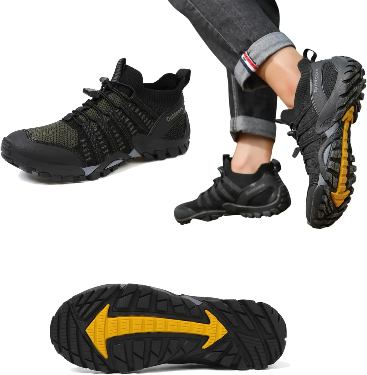 Buhelyc Low Height Hiking Shoes Outdoor Hiking Sneakers Lightweight  Breathable for Outdoor