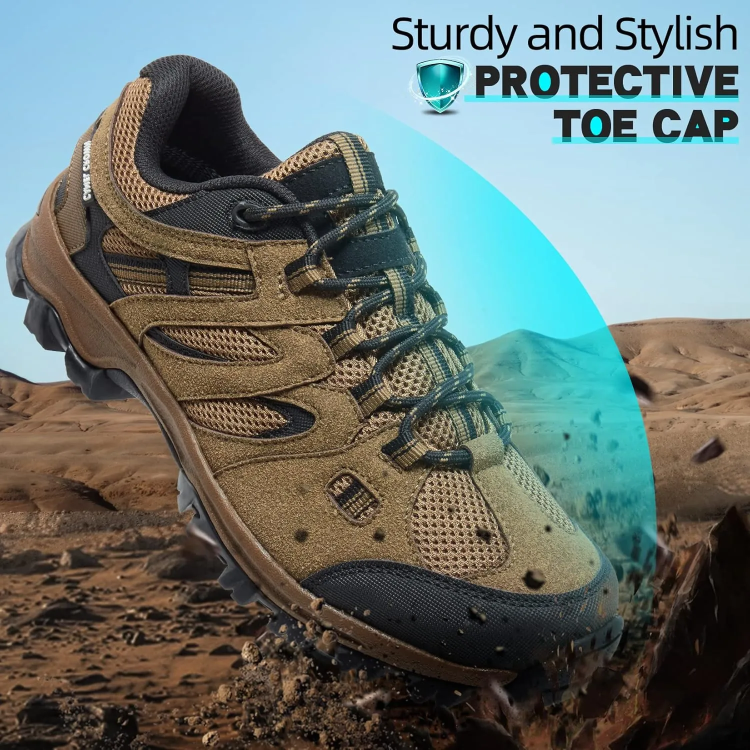 CAMELSPORTS Men??s Hiking Shoes Low Top Walking Hiking Shoes for Men Outdoor Ankle Support Breathable Trekking Trails Shoes Hiking Sneakers Mens