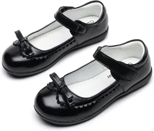 Children Girls Loafers Student Shoes Children Performance Princess Single Doudou Party Dance (Black, 1 Big Kids)