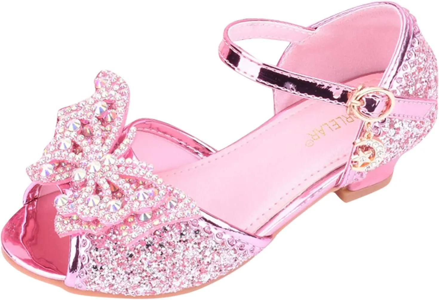 Children Shoes with Diamond Shiny Sandals Princess Shoes Bow High Heels Show Princess Shoes Kids High Heels
