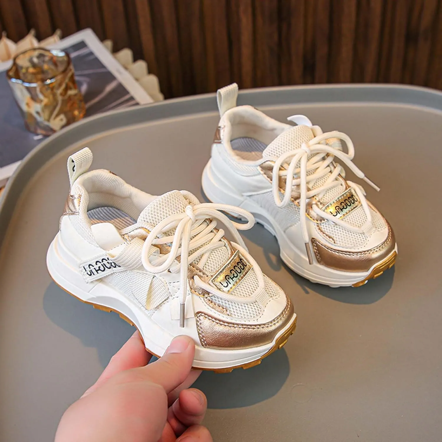 Children's Sneakers Comfortable Non-Slip Tennis Running Shoes Boys Girls Street Fashion Casual Walking Shoes - Non-Slip Outsole - Breathable and Lightweight