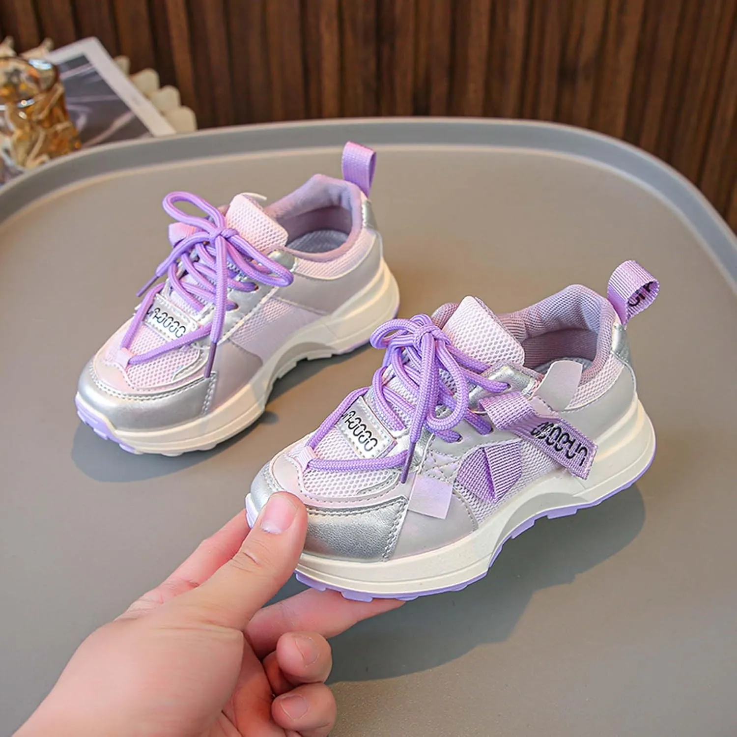 Children's Sneakers Comfortable Non-Slip Tennis Running Shoes Boys Girls Street Fashion Casual Walking Shoes - Non-Slip Outsole - Breathable and Lightweight