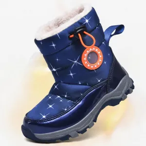Children's Snow Boots Girls Cotton Boots Boys Padded Warm Winter Boots Cotton Boots Toddler Light up Kids Shoes Boys