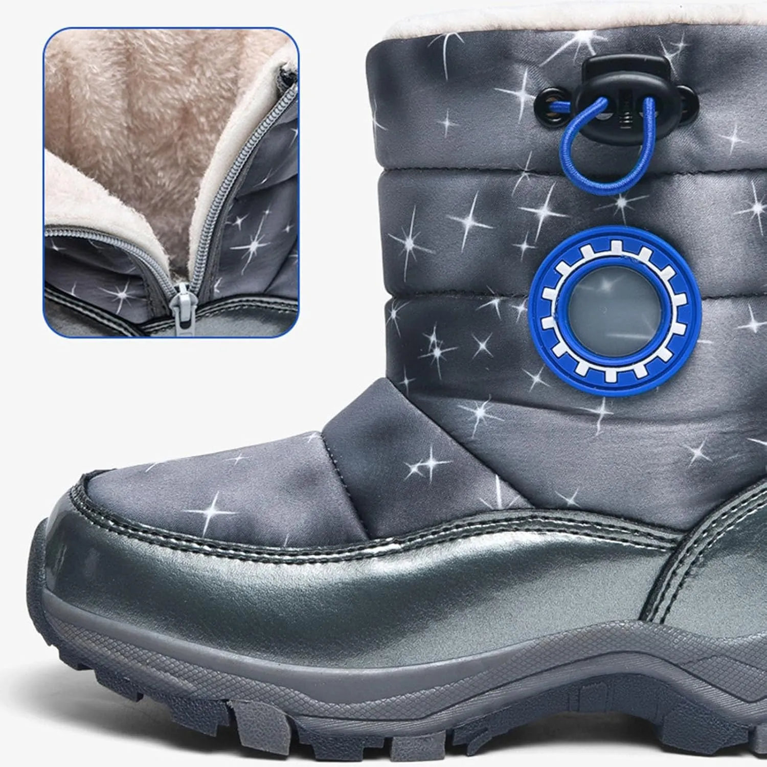 Children's Snow Boots Girls Cotton Boots Boys Padded Warm Winter Boots Cotton Boots Toddler Toddler Shoes Size 5 Girls