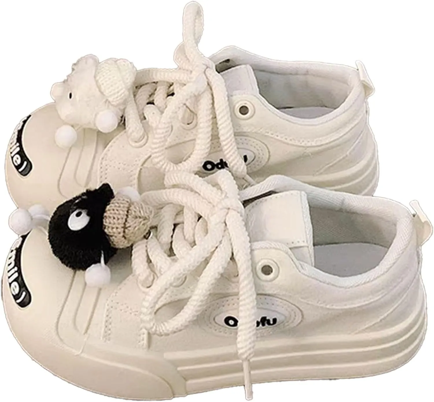 Chunky Platform Sneakers Girl's Skate Shoes Tennis Shoes with Cartoon Pendant for Women Casual Preppy Travel Sport