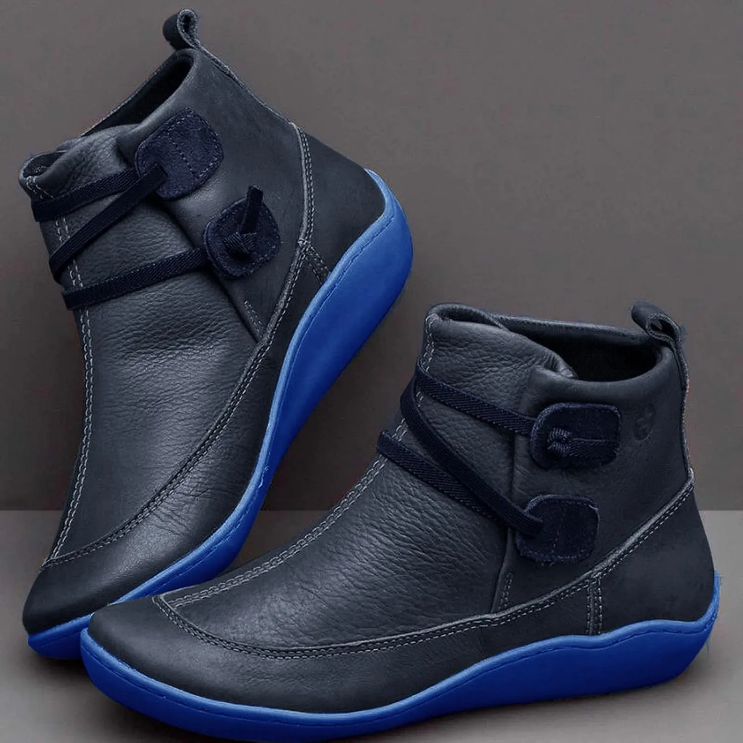 Combat Boots Womens Ankle Ankle Booties for Women Dressy Womens Fashion Boots Fall Work Boot Shoe Laces Men Fashion Round Toe Lug Sole Low Heel Chelsea Fashion