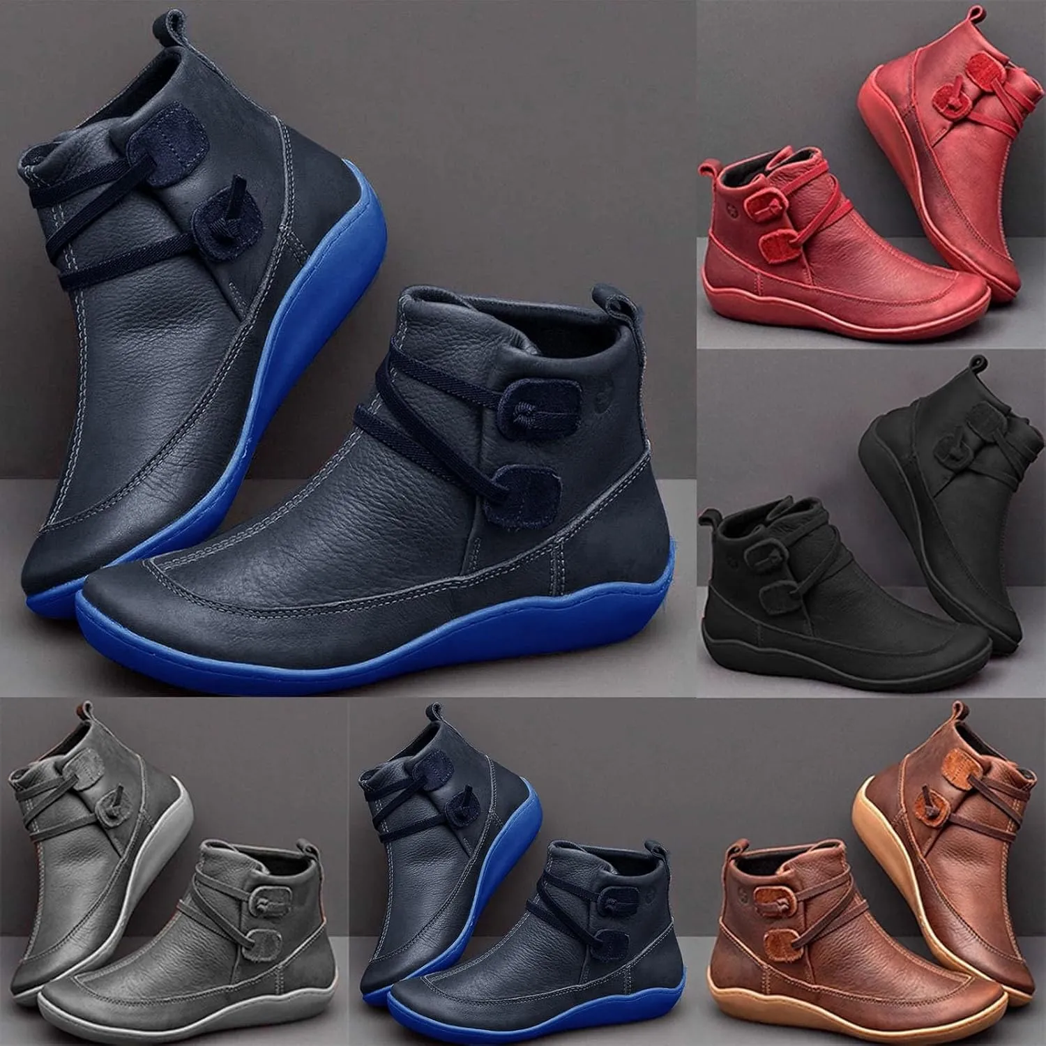 Combat Boots Womens Ankle Ankle Booties for Women Dressy Womens Fashion Boots Fall Work Boot Shoe Laces Men Fashion Round Toe Lug Sole Low Heel Chelsea Fashion
