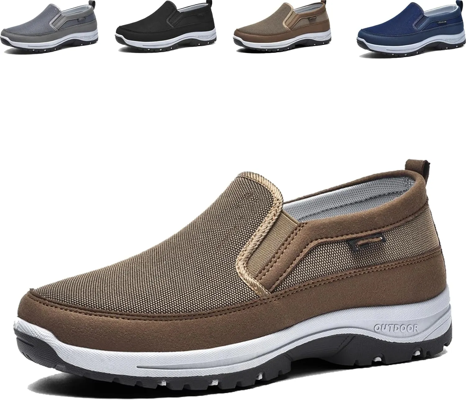 Comfofeet Non-Slip Classic Loafer, Ultra Comfortable Orthopedic Shoes Men, Men's Slip On Canvas Loafers,Outdoor Casual Non Slip Sneakers