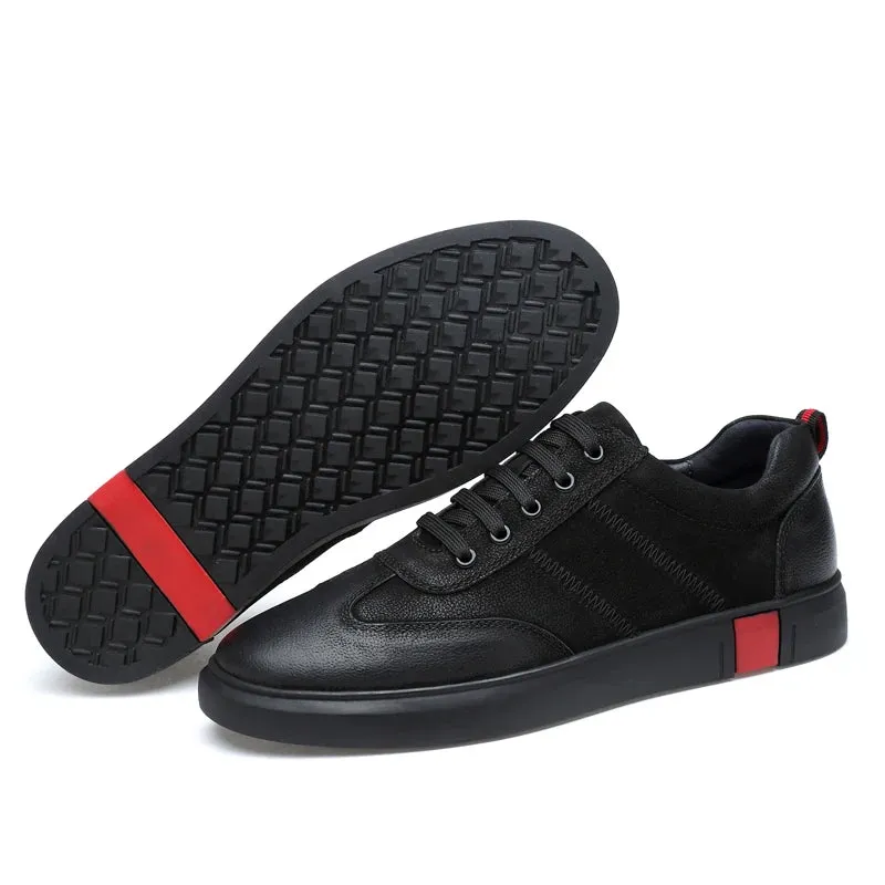 COSIMO | Men's Genuine Leather Black Sneakers