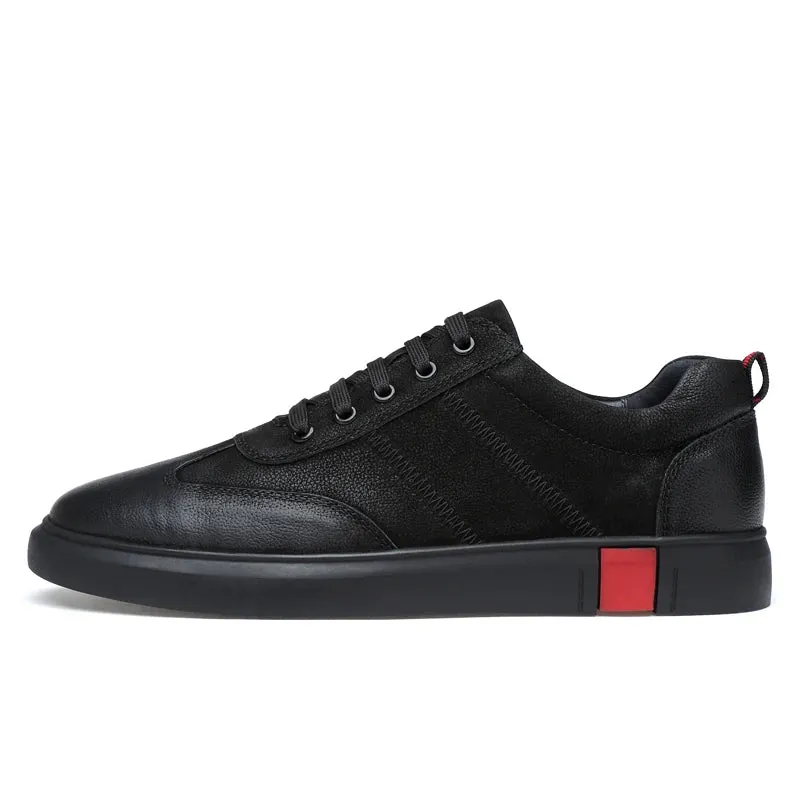 COSIMO | Men's Genuine Leather Black Sneakers