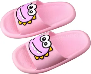 Cute Dinosaur Shower Slides for Kids, Boys Girls Unisex Soft Beach Slippers, Cloud Slides Flat Bottom Slippers