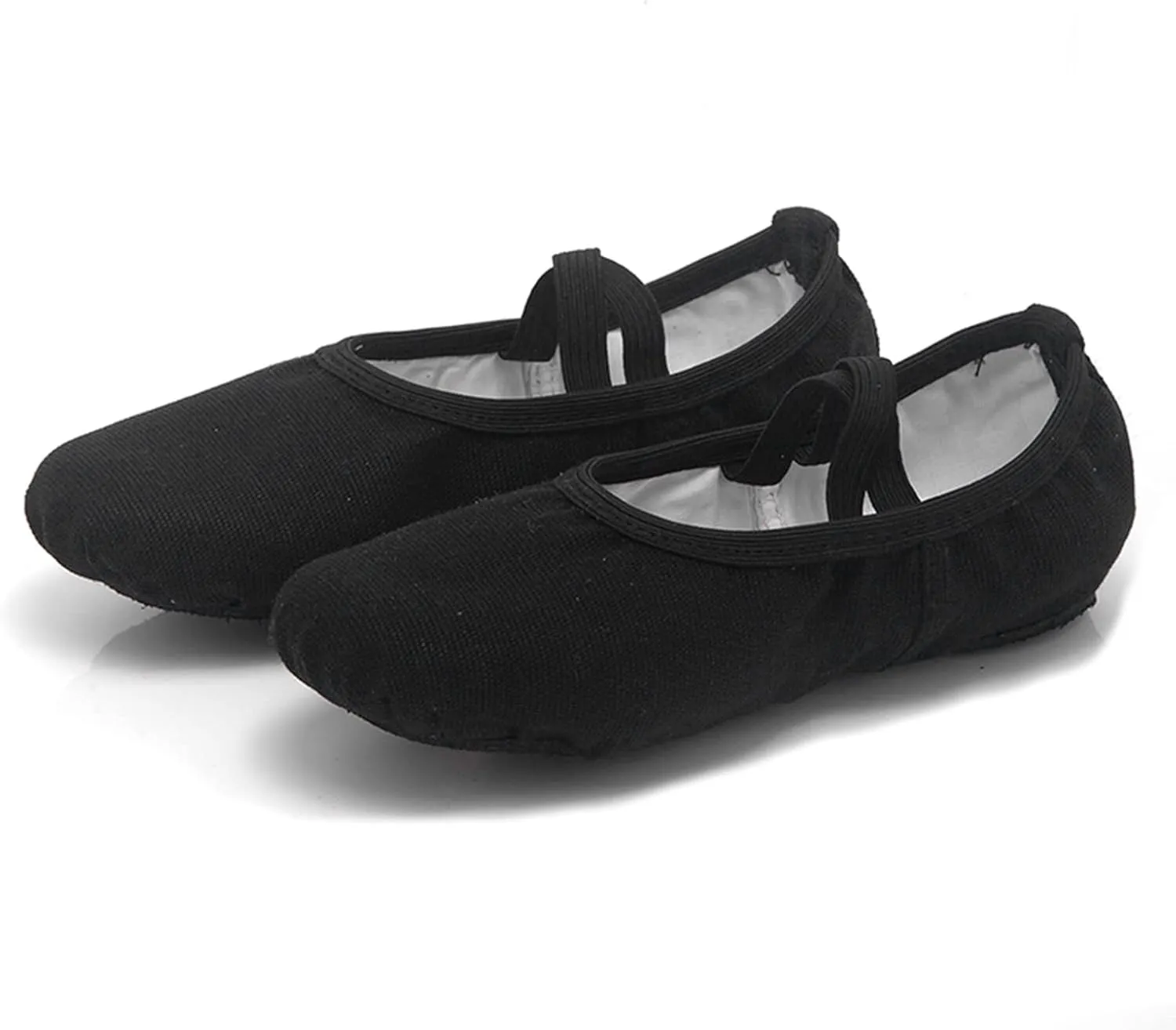Dance Shoes for Girls Basic Ballet Slippers Simple Solid Performance Yoga Indoor Canvas Shoes with Elastic Straps