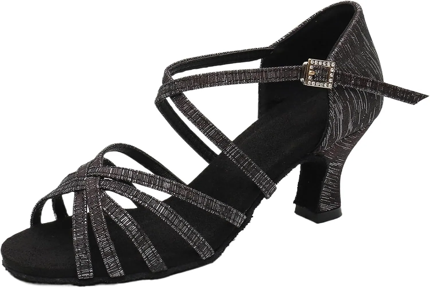 Dancing Shoes for Woman Latin Dance Shoes for Women Girls Modern Tango Salsa Ballroom Dancing Shoes Jazz Practice Shoes(5.5cm Black-2,38)