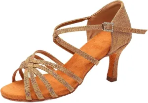 Dancing Shoes for Woman Latin Dance Shoes for Women Girls Modern Tango Salsa Ballroom Dancing Shoes Jazz Practice Shoes(7.5cm Brown-2,36)