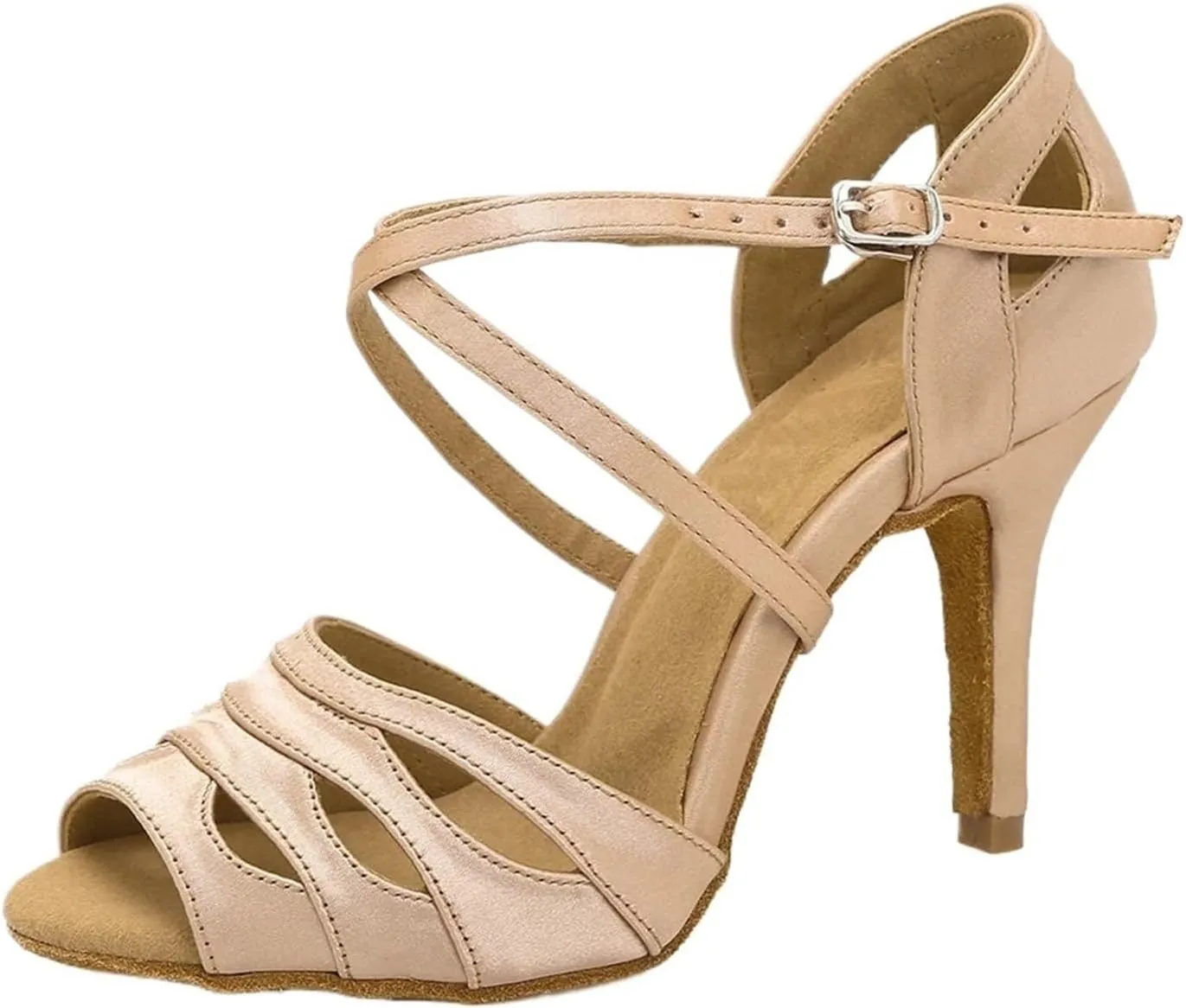 Dancing Shoes For Woman Latin Dance Shoes For Women Performance Ballroom Tango Salsa Swing Ladies Indoor Party&Casual High Heeled Sandals Buckle Strap