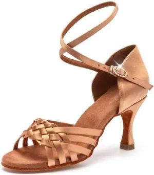 Dancing Shoes For Woman Women`s Ballroom Latin Salsa Dance Shoes Handmade Sandals With Soft Sole 6.5/7.5 CM Heel