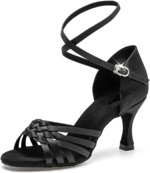 Dancing Shoes For Woman Women`s Ballroom Latin Salsa Dance Shoes Handmade Sandals With Soft Sole 6.5/7.5 CM Heel