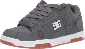 DC Men's Stag Low Top Skate Shoe, Grey/Gum, 10.5