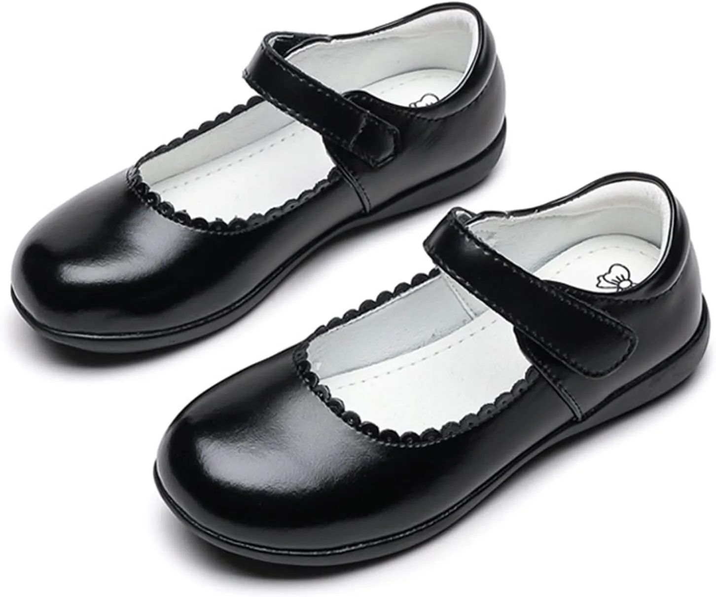 Delicate Loafers for School Girls Little Girls ??atent Leather Reflective Flat Shoes with Princess Dresses
