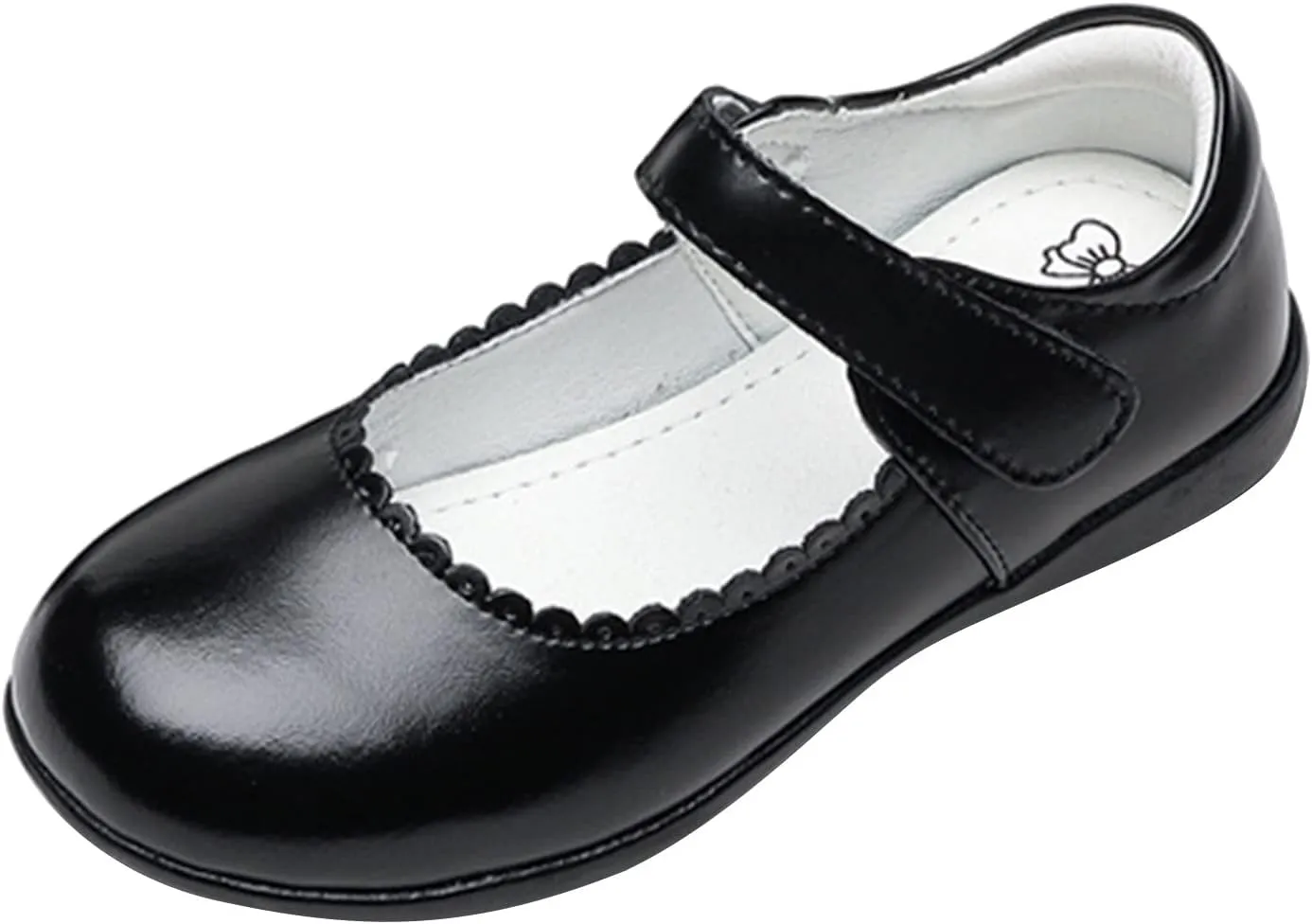 Delicate Loafers for School Girls Little Girls ??atent Leather Reflective Flat Shoes with Princess Dresses