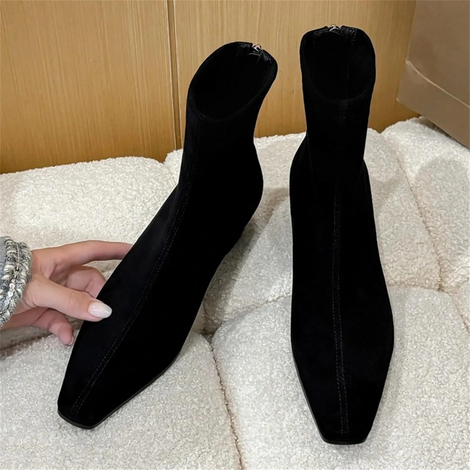 Dress Boots Women Black Womens Boots Pointed Boots for Women No Heel Booties Women'S Ankle Boots & Booties Wide Brown Boots for Women Ankle
