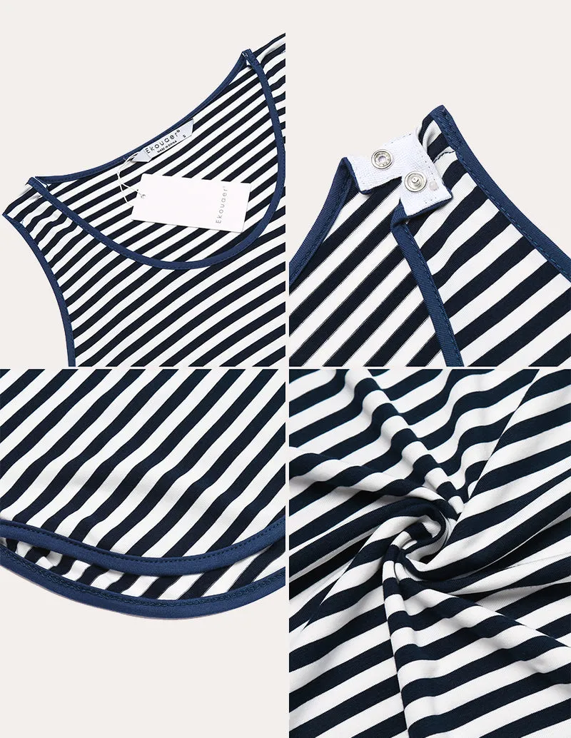 Ekouaer Sleeveless Nightgown Nursing Dress (US Only)
