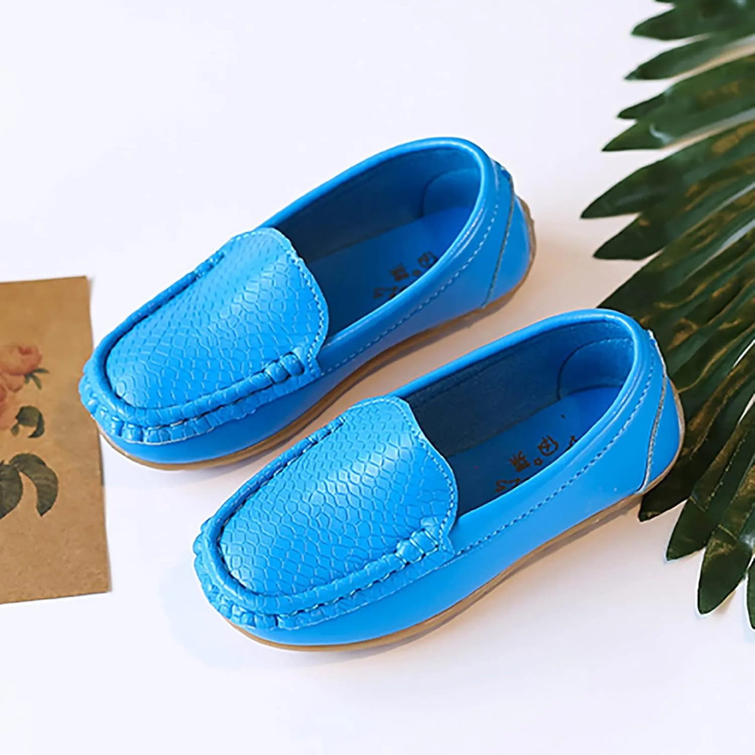 EnJoCho Kids Princess Shoes Toddler Little Kid Boys Girls Soft Slip On Loafers Dress Flat Shoes Boat Casual Shoes