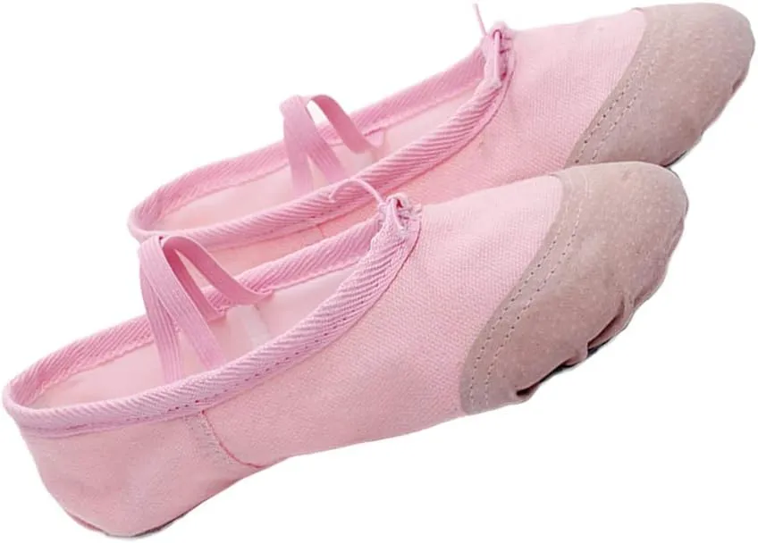 EXCEART 1 Pair Ballet Shoes Kids Slippers Pumps Gymnastic Yoga Shoes Slippers for Girls Ballet Dance Shoes Ballet Belly Shoes Kids Ballet Flats Jazz Pink Aldult Child Gym Shoes