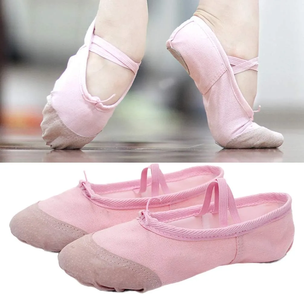 EXCEART 1 Pair Ballet Shoes Kids Slippers Pumps Gymnastic Yoga Shoes Slippers for Girls Ballet Dance Shoes Ballet Belly Shoes Kids Ballet Flats Jazz Pink Aldult Child Gym Shoes
