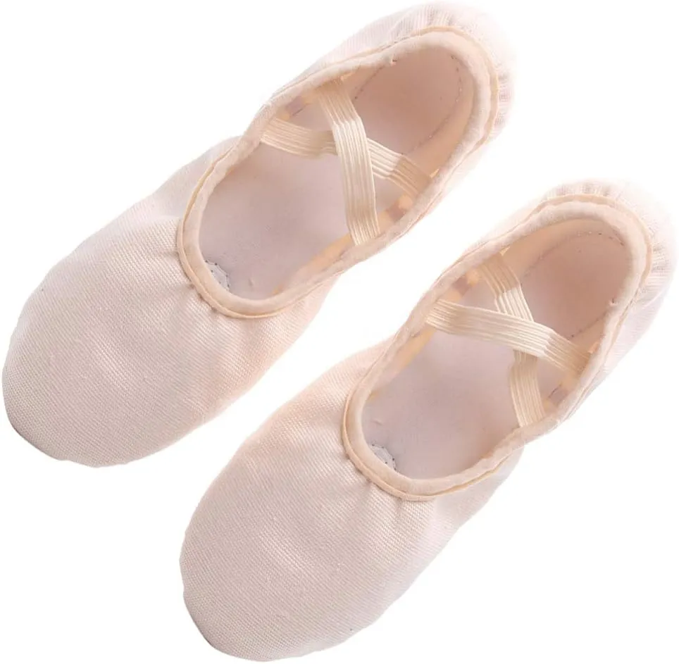 EXCEART 1 Pair Bell Dance Shoes Ballroom Dance Shoes Leather Flats Ballet Shoes for Women Kids Ballet Shoes Slippers for Kids Pocket Shoes Elastic Mouth Pink Dancing Shoes Child