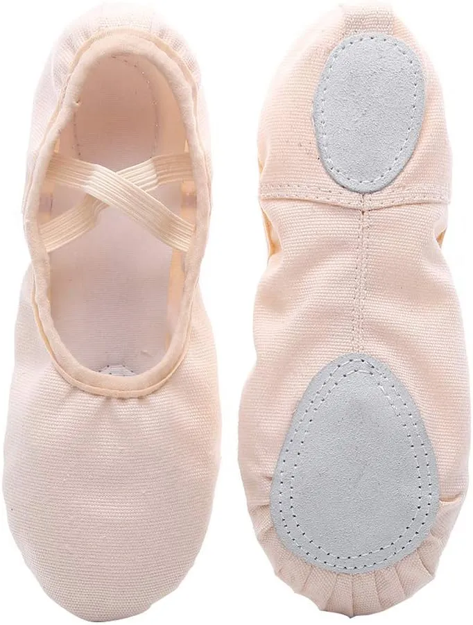EXCEART 1 Pair Bell Dance Shoes Ballroom Dance Shoes Leather Flats Ballet Shoes for Women Kids Ballet Shoes Slippers for Kids Pocket Shoes Elastic Mouth Pink Dancing Shoes Child