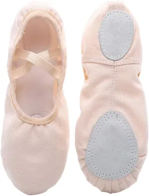 EXCEART 1 Pair Bell Dance Shoes Ballroom Dance Shoes Leather Flats Ballet Shoes for Women Kids Ballet Shoes Slippers for Kids Pocket Shoes Elastic Mouth Pink Dancing Shoes Child