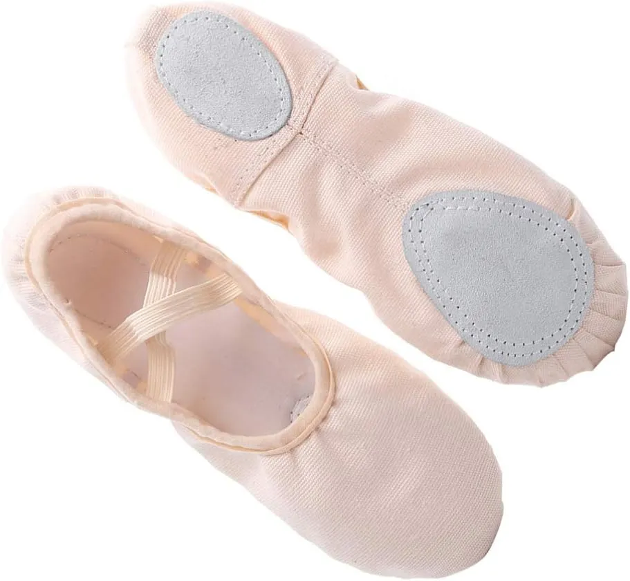 EXCEART 1 Pair Bell Dance Shoes Ballroom Dance Shoes Leather Flats Ballet Shoes for Women Kids Ballet Shoes Slippers for Kids Pocket Shoes Elastic Mouth Pink Dancing Shoes Child