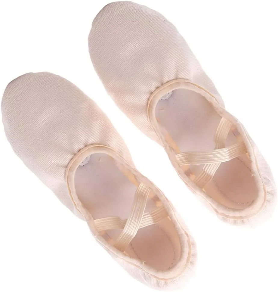 EXCEART 1 Pair Bell Dance Shoes Ballroom Dance Shoes Leather Flats Ballet Shoes for Women Kids Ballet Shoes Slippers for Kids Pocket Shoes Elastic Mouth Pink Dancing Shoes Child