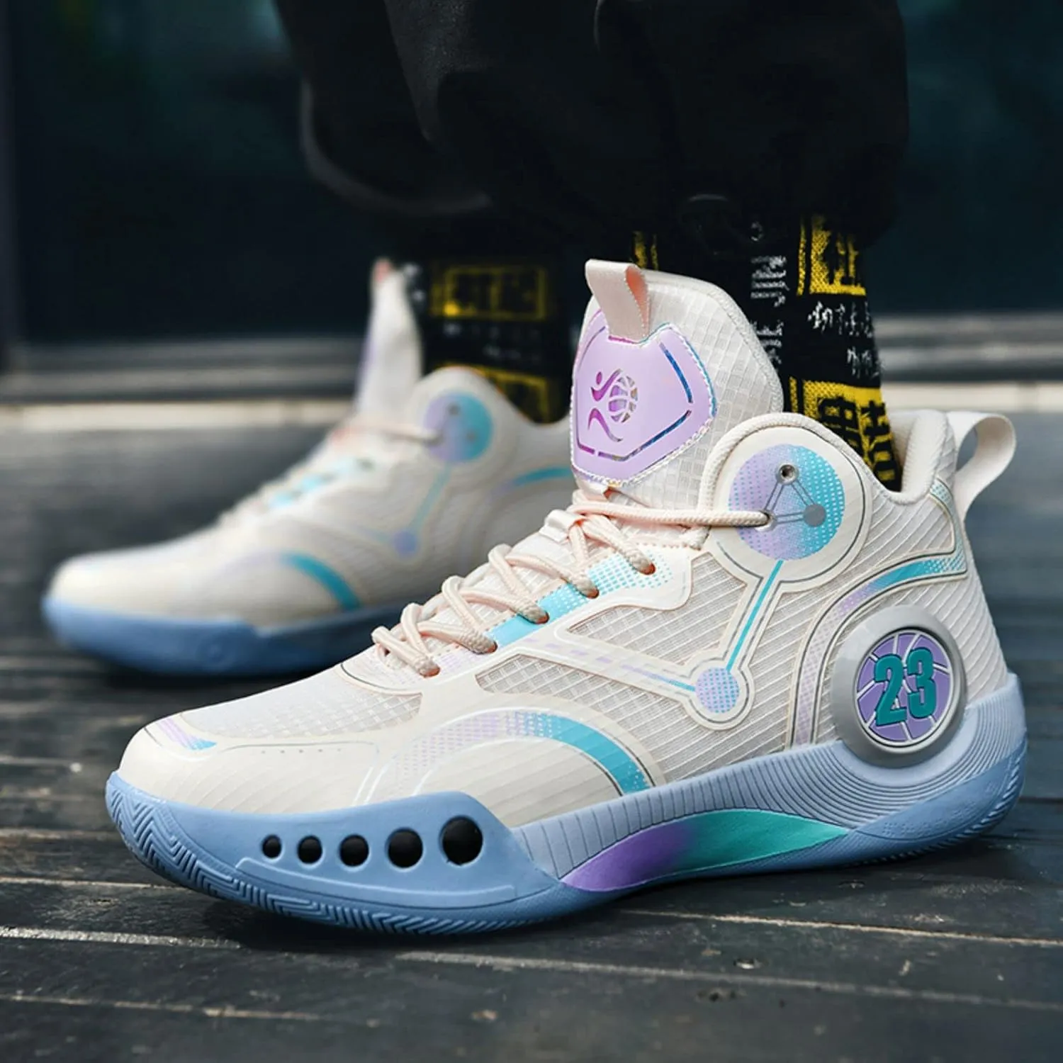 Fashion Non-Slip Breathable Wearable Sports Basketball Shoes