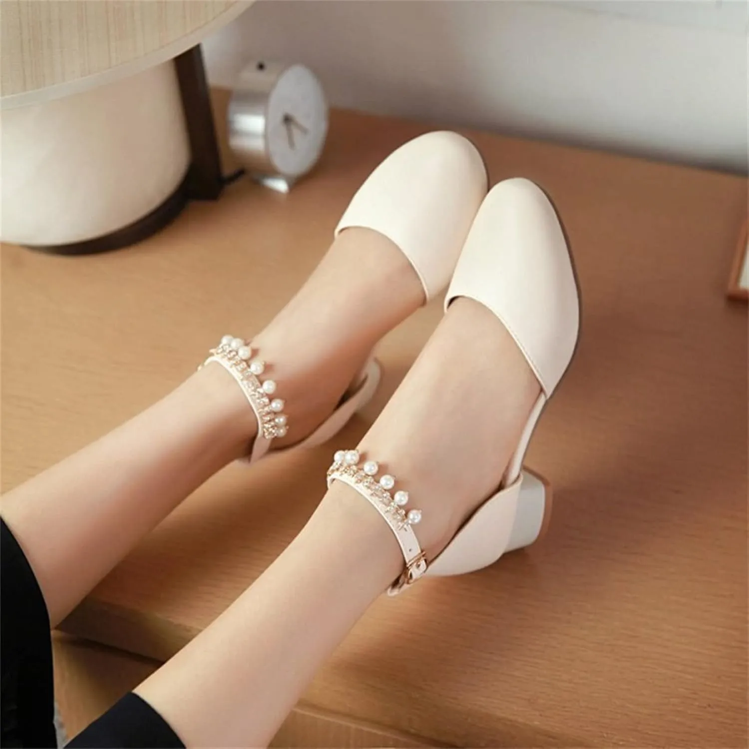 Flower Girls Dress Shoes Kids Closed Toe Chunky High Heels Ankle Strap Wedding Party Mary Jane Princess Sandals