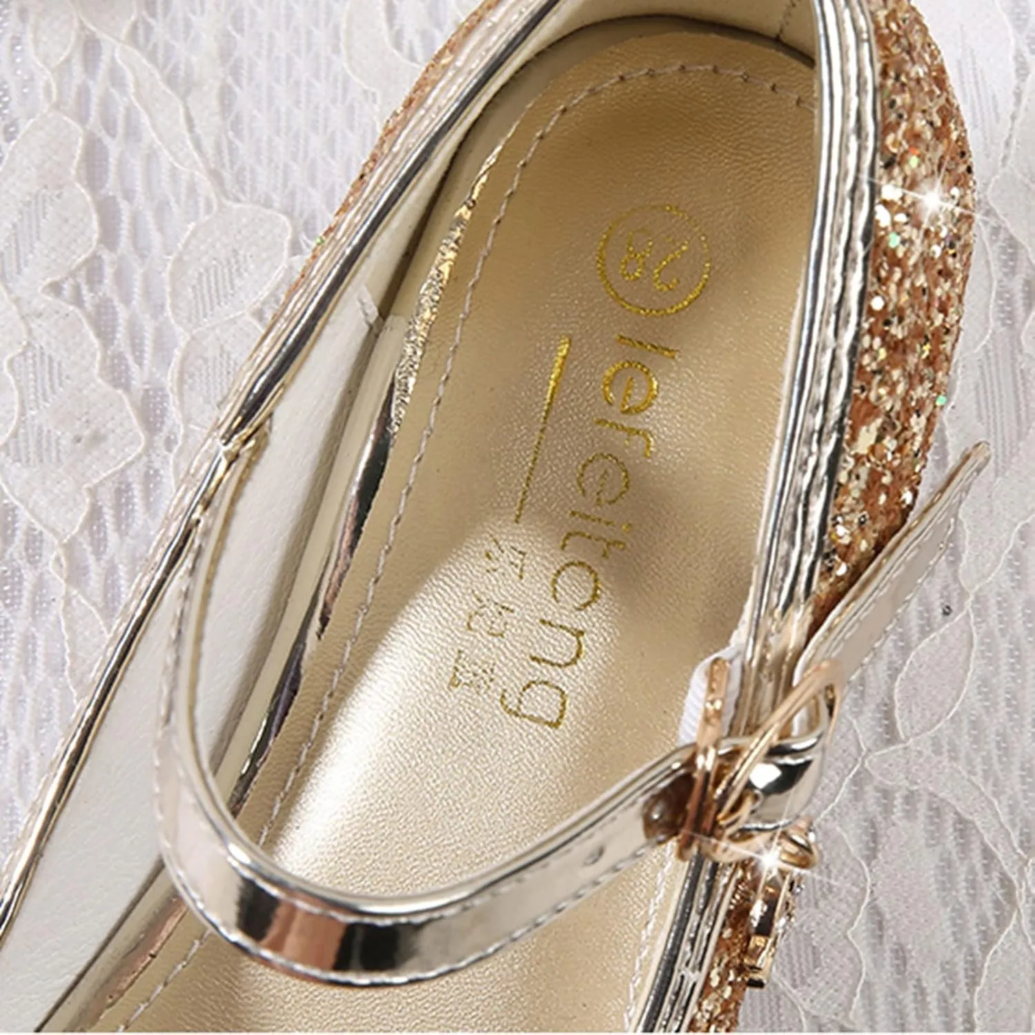 Flower Girls Glitter Mary Jane Dress Shoes Bridesmaid Crystal Bow Sandals for Wedding Little Girls House Slippers