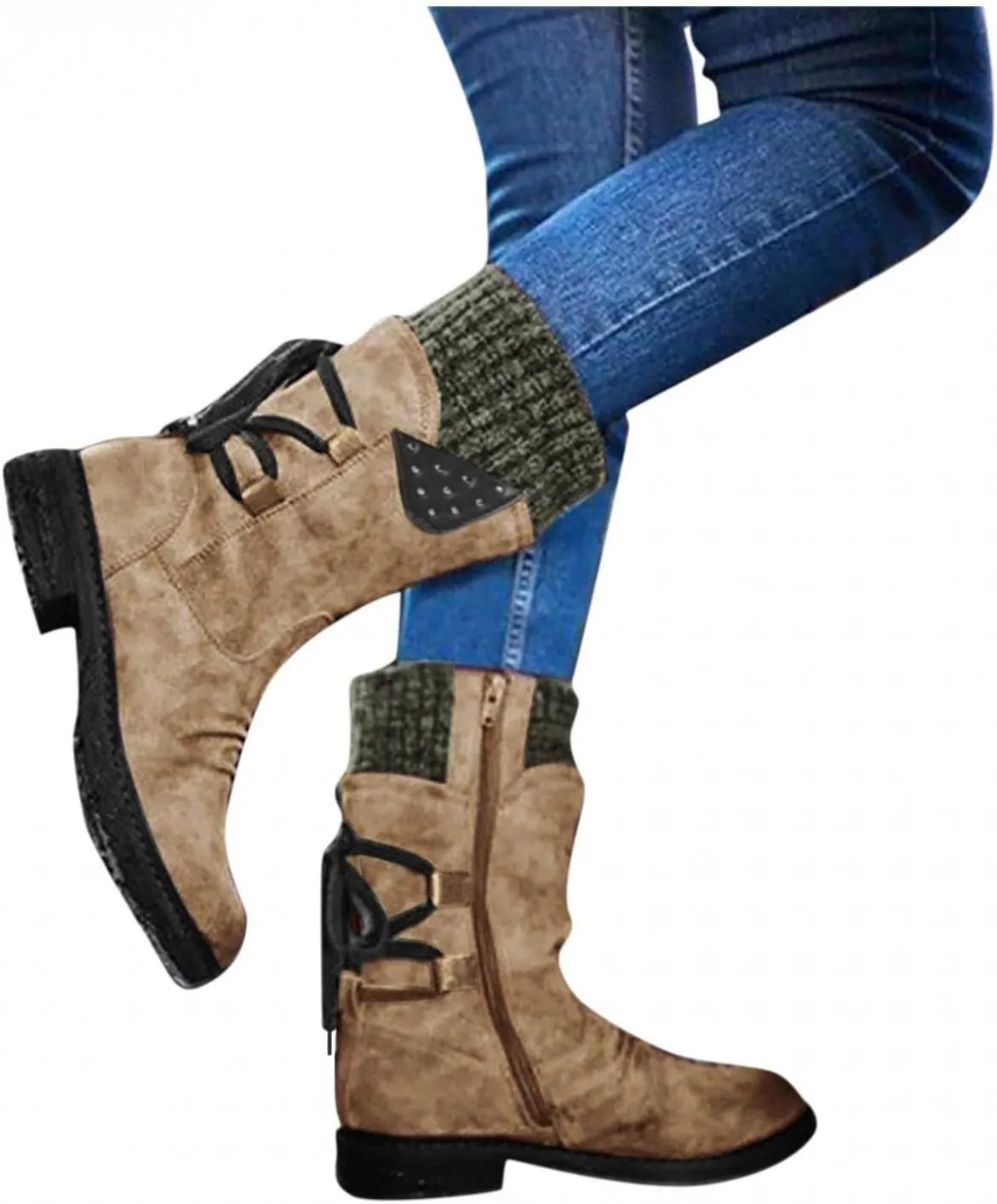 Gibobby Women Boots Winter Hiking Boots Keep Warm Anti-Slip Soft Warm Fur Lined Winter Ankle Boots