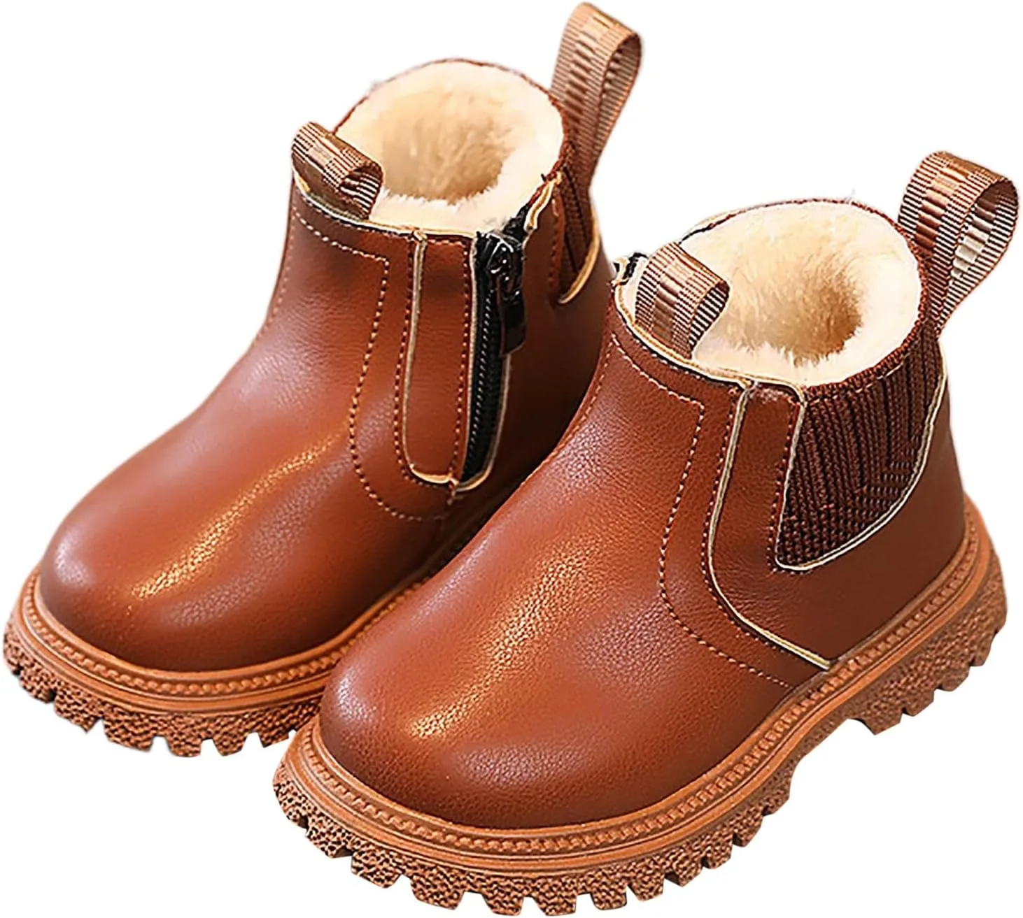 Girls Ankle Boots Breathable Faux Fur Fleece Lined Winter Snow Boots Toddler Kids Girls Boys Dress Boots Hiking Boots