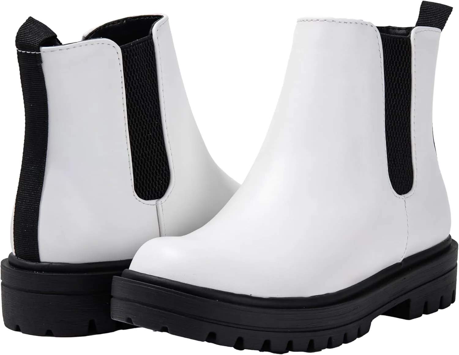 Girls Boots ~ Lug Sole Low Heel Fashion Ankle Kids Chelsea Bootie Elastic Gore Side Zipper Pandora-2
