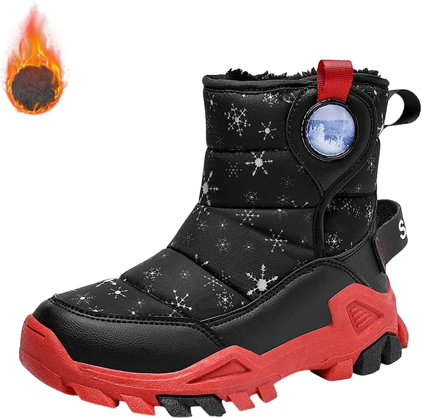 Girls Boys Snow Boots Outdoor Warm Comfortable Non Slip Mid Calf Padded Small Big Kids Winter Girls Boots Size Four
